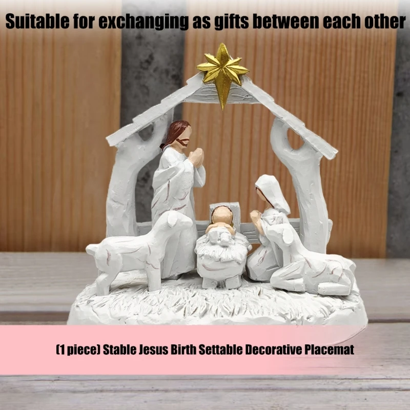 Christmas Nativity Figurines,Christmas Figure Ornament Nativity Scene Statue JOMD