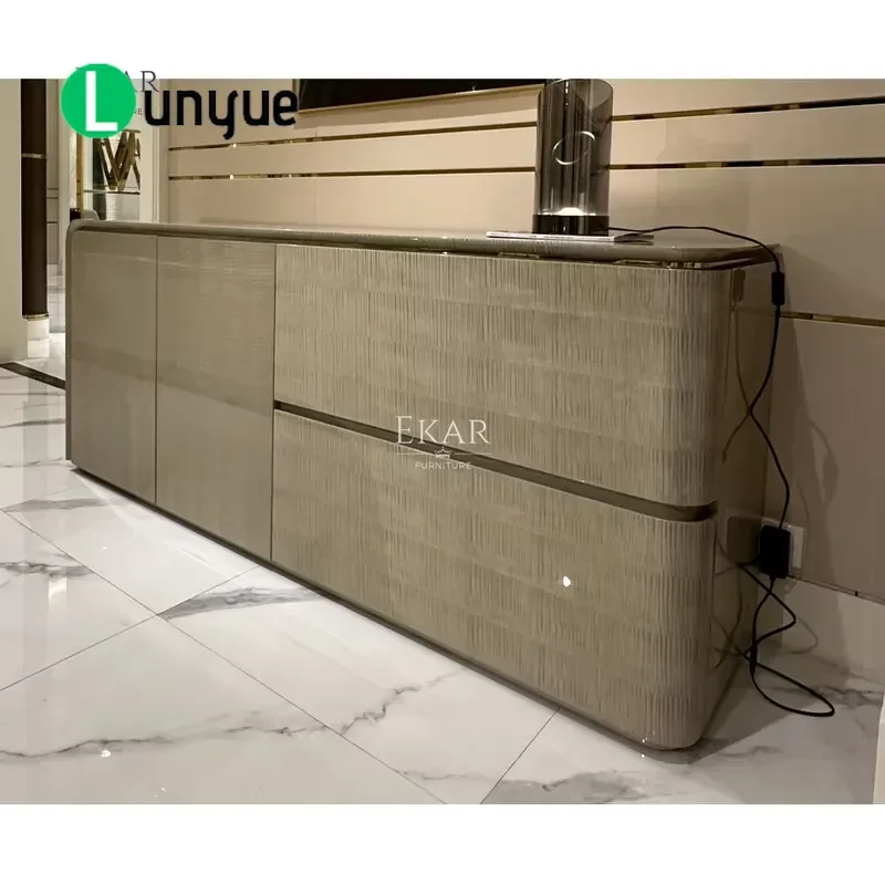 Modern Black Sideboard Cabinet Deluxe Buffet Server for Restaurant Dining Room Kitchen Storage Furniture Household Side Panel