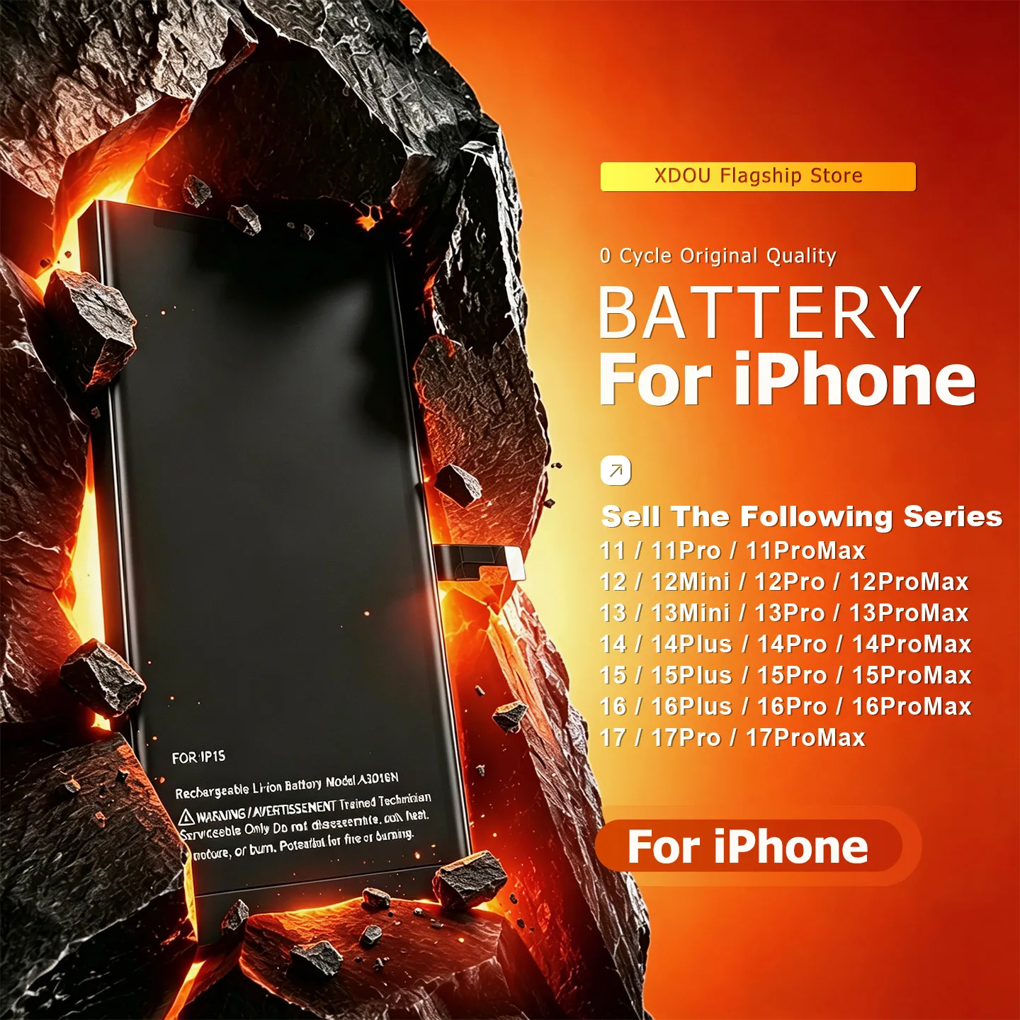 100% New 0 cycle Battery For IPhone 12 11 16 17 13 14 15 Pro MAX 12Mini 13MINI 16Plus 14Plus SE 1/2/3 17ProMax 15Plus 16PROMAX