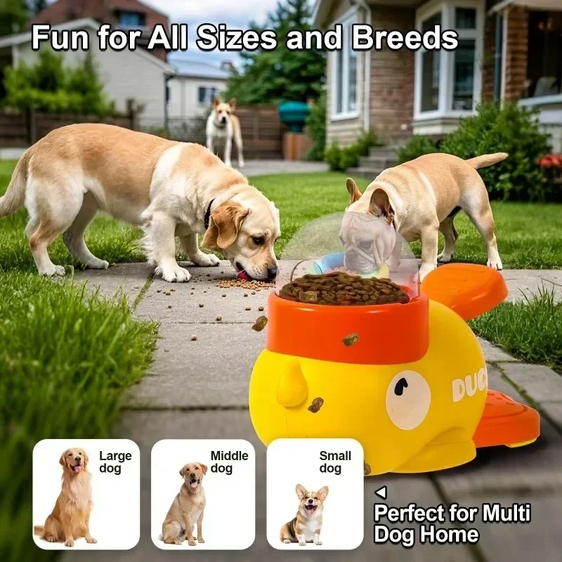 Hund Puzzle Feeder Interaktive Tiernahrung Behandeln Spender Cartoon Ente Design Anti-rutsch Haustier Automatische Feeder Spielzeug für Hundetraining