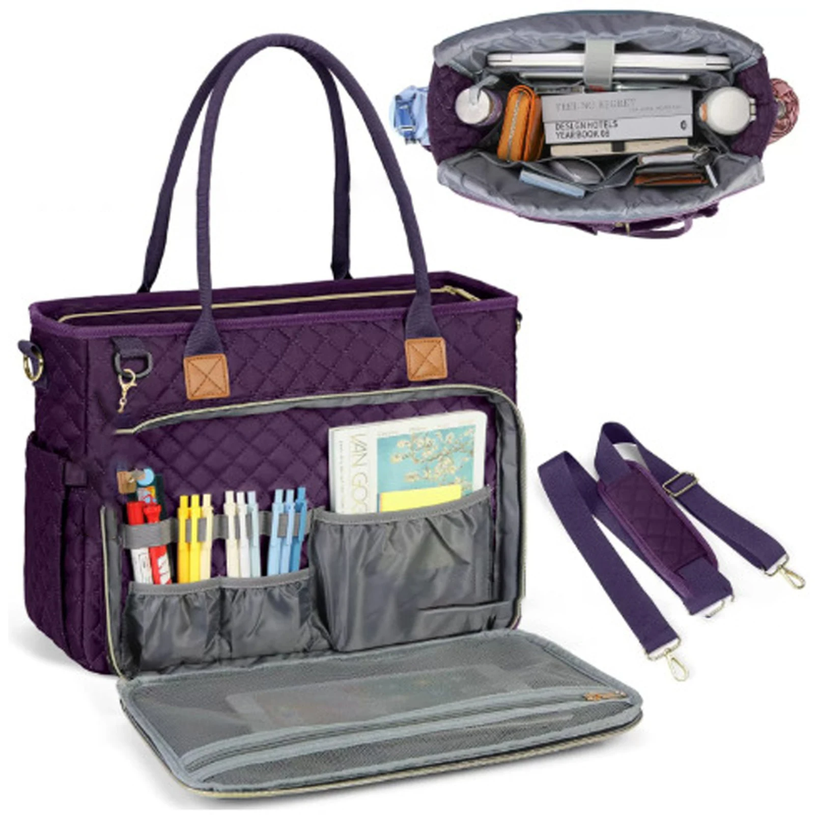 

Large Capacity Book Storage Bag with Handle Dustproof Book Cover Learning Supplies Bag Bible Bag Capacity Laptop Tote Bag