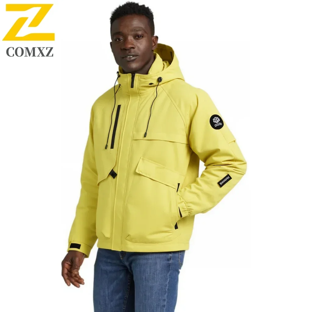 

EiAO Couple Matching Waterproof Hooded Windbreaker Jacket Men Women Outdoor Sports Hiking Raincoat Multi Functional Casual Coat