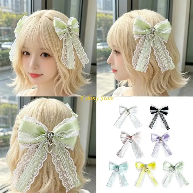 

N58F Contemporary Bows Hair Clip With Elegant Heart Accent Fashion Hair Accessory Fit Any Outfit From Casual To Prom