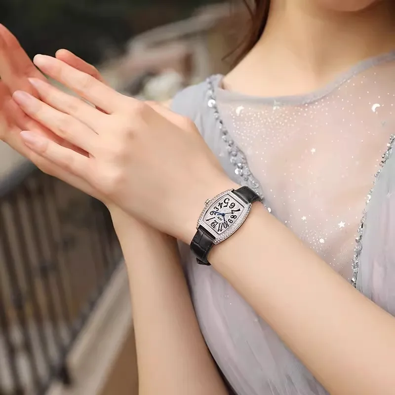 CARNIVAL Womens Fashion Square Quartz Watch Ladies Brand Luxury Waterproof Full Diamond Dress Wristwatches for Women Reloj Mujer