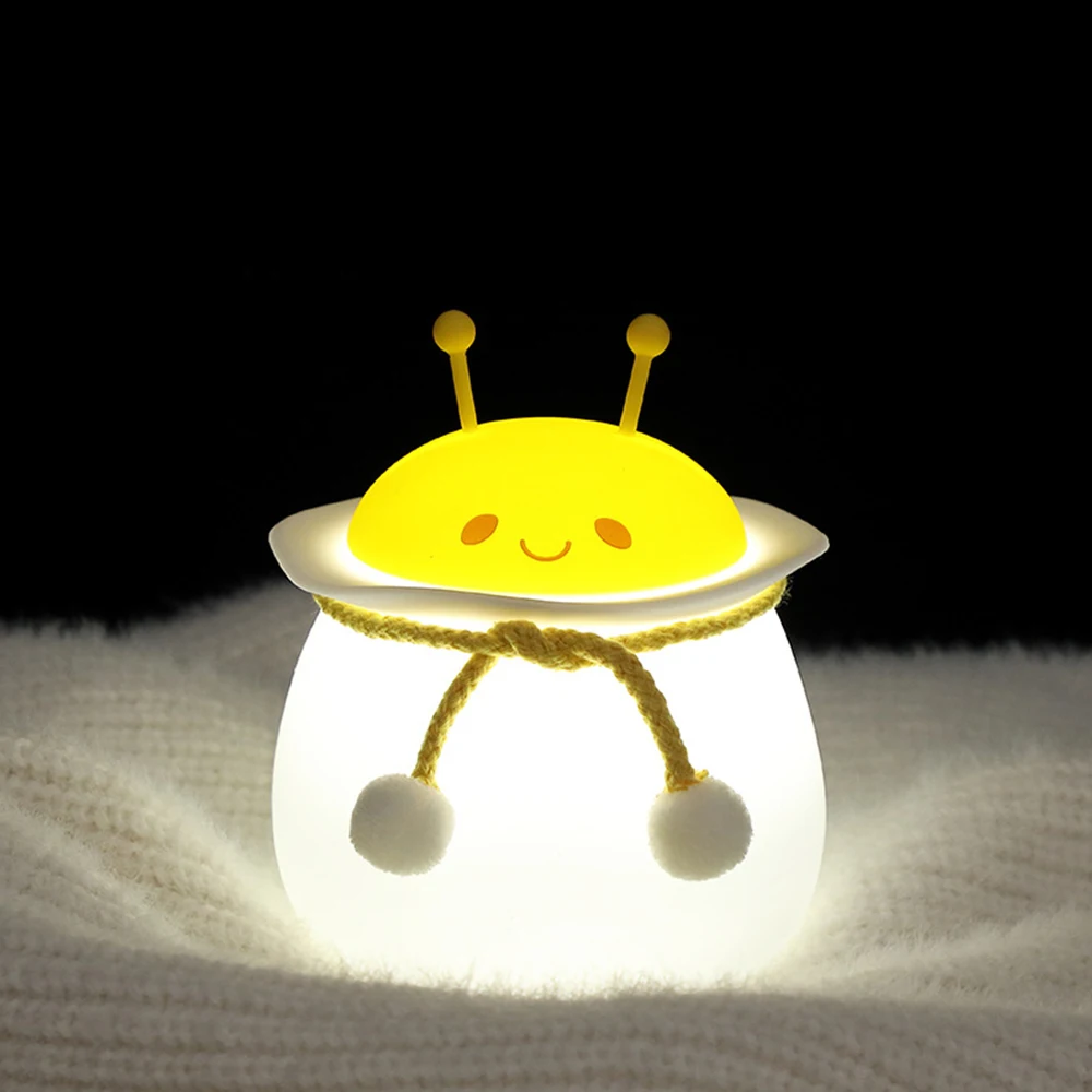 Cute Kawaii Animal Bee Lamp with 7 Colors Changing Soft Silicone Night Lamp for Kids Room Nursery Gifts Portable Bee Nightlight