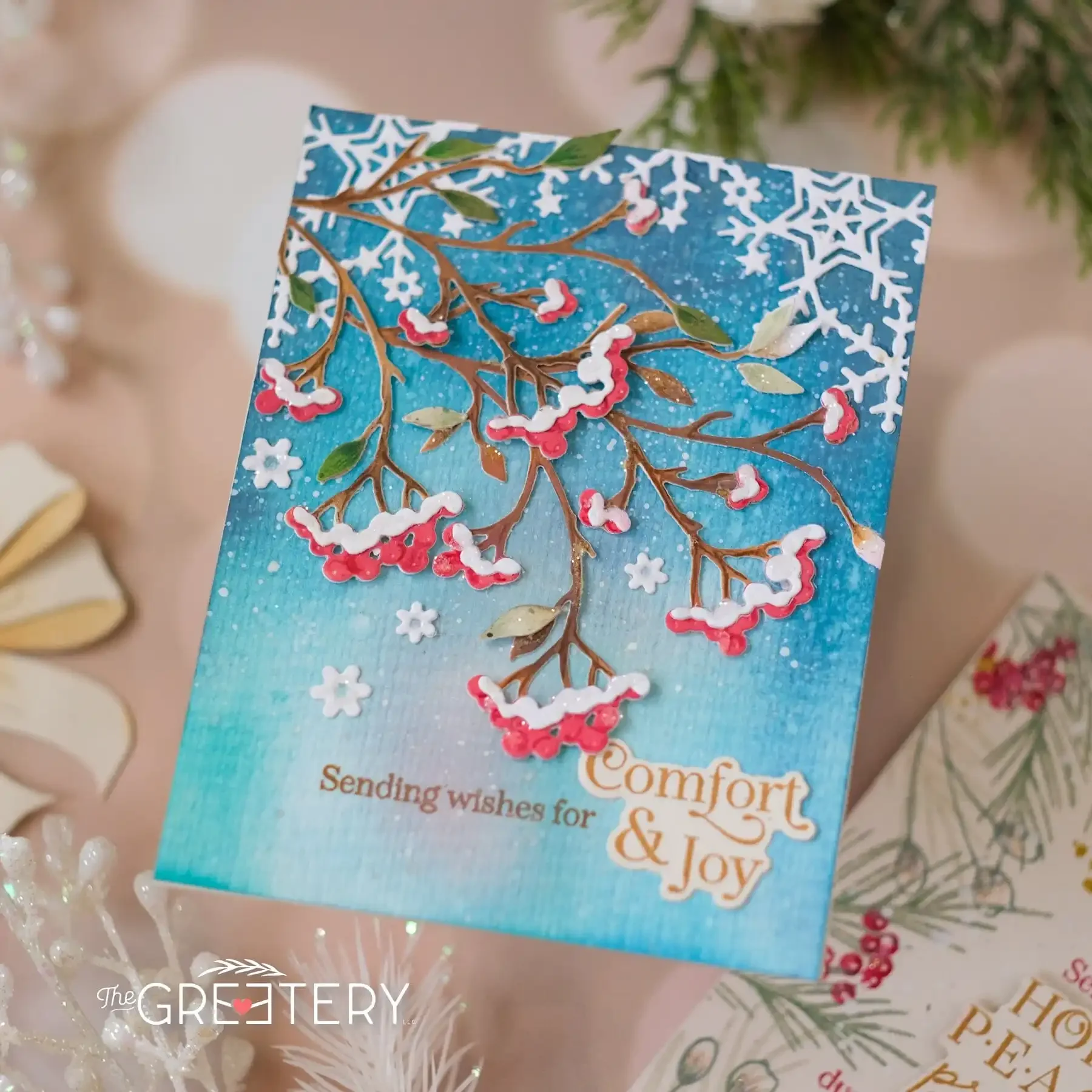 Plaid Tidings: Very Merry Stencil Thegreetery Metal Cutting Dies & Stencil Slimline Essentials Scrap Booking Card Stencil Cut view 3