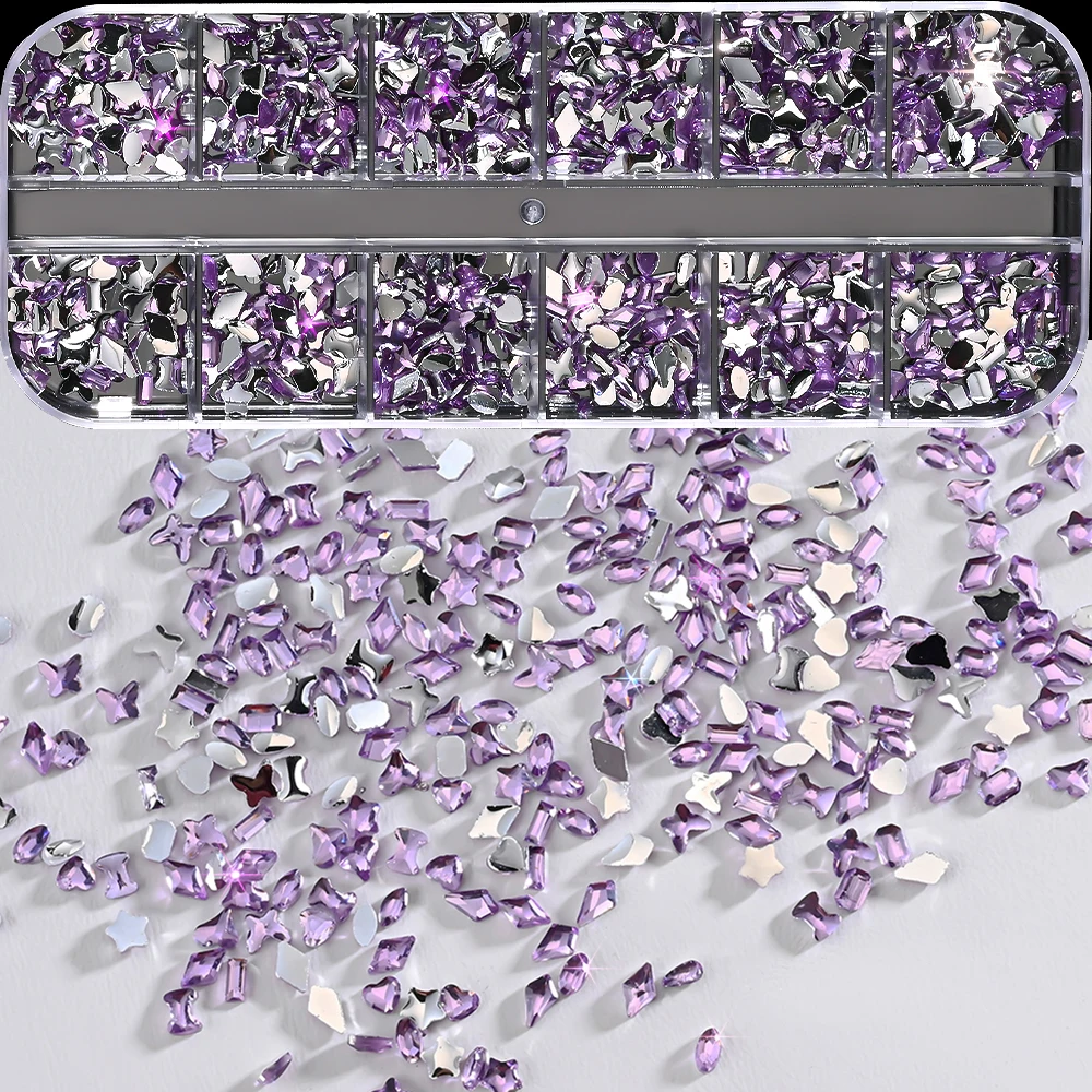 12 grade 3d multi forma acrílico arte do prego strass resina estrela/coração/geométrico flatback diamante charme do prego manicure decoração