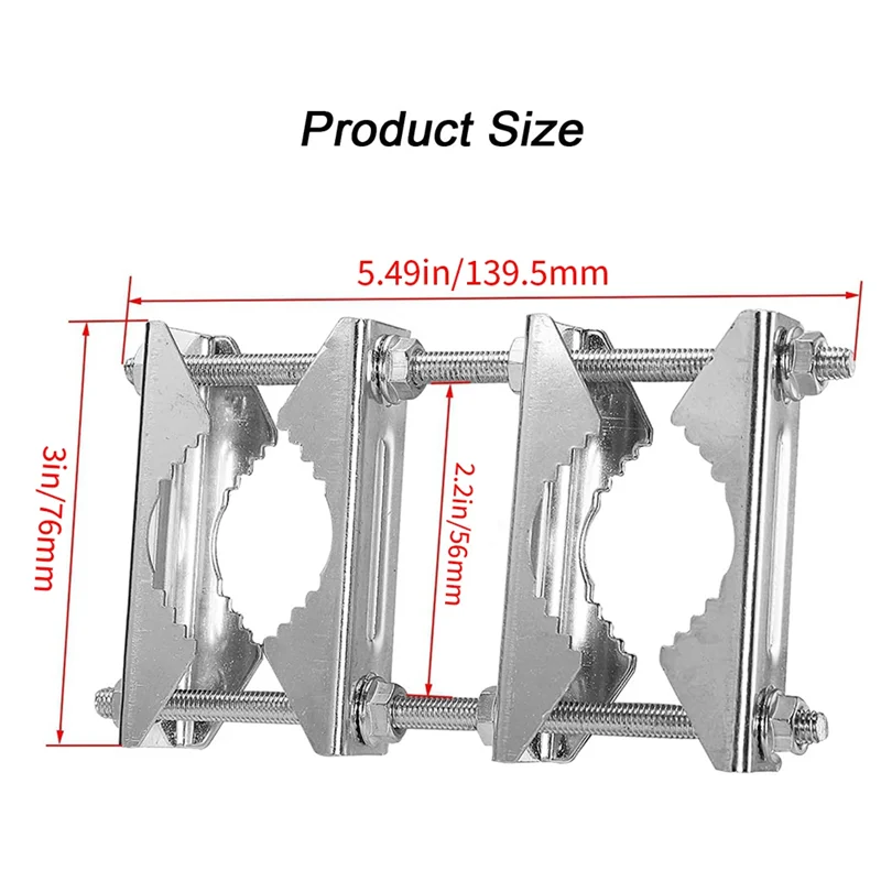 

3 Pack Double Antenna Mast Clamp V Jaw Block 5.5Inch Bolts,Anti-Rust Heavy Duty Pole To Pole Mounting Kit Bracket Holder