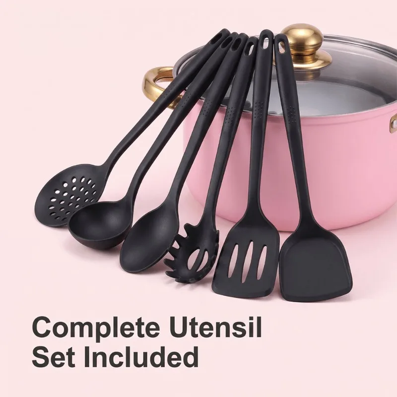 16Pcs Pink Stainless Steel Cookware Set With Gold Accents, Includes Pots With Glass Lids And Utensils. Multi-Layer Composite Base Ensures Even Heating. Stylish And Durable, Great For Home Cooking And Outdoor Camping, Ideal Gift For Cooking LoversKitchen.