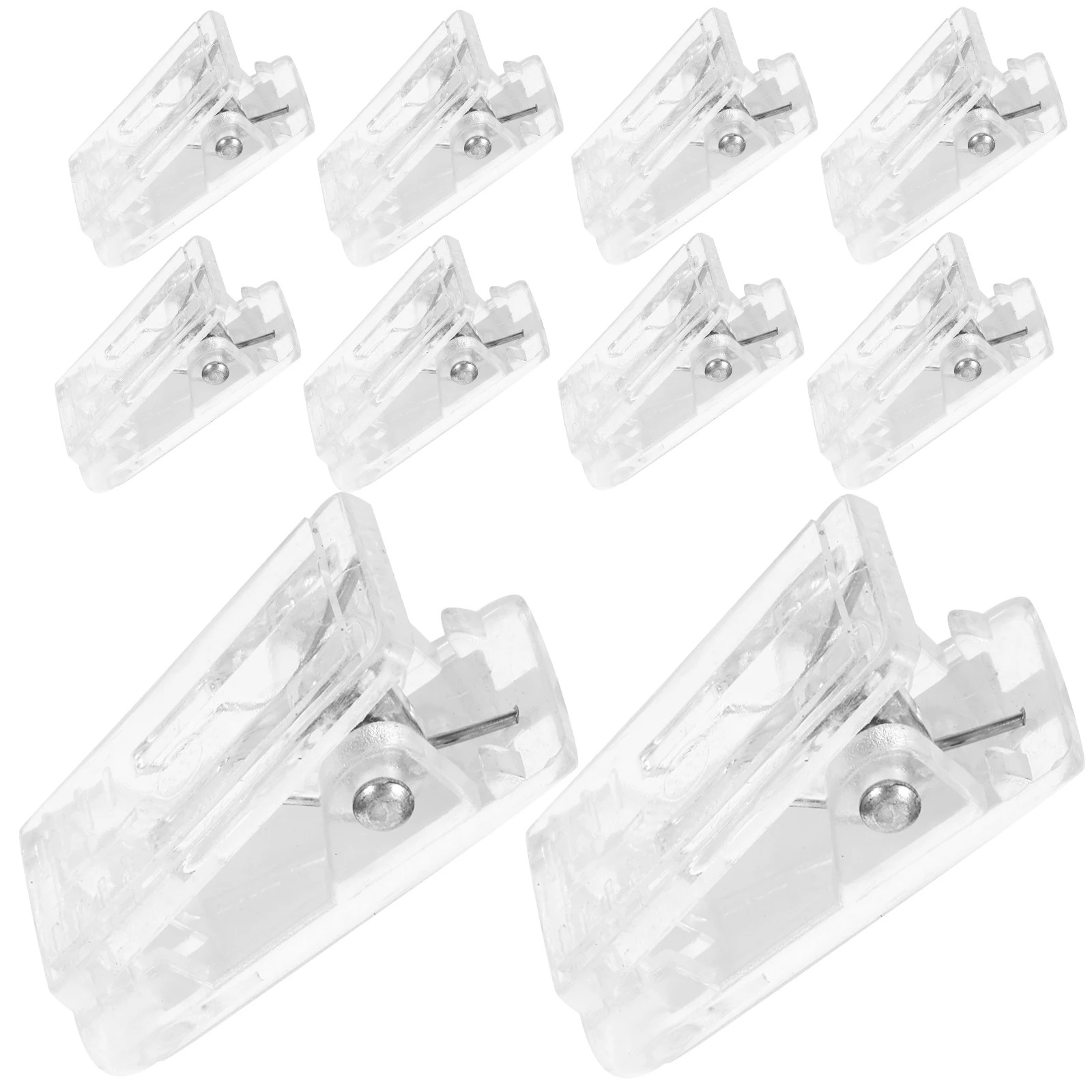 

10pcs Plastic Adhesive Name Card Clips Simple Design Work Badge Clip Strong Spring Holders Convenient Clips