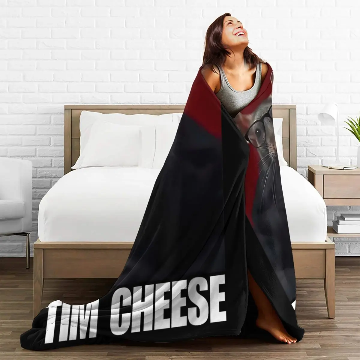 تيم الجبن Brainrot ميمي بطانية جودة سوبر لينة رمي بطانية الشتاء طائرة السفر ديكور المنزل طباعة المفرش