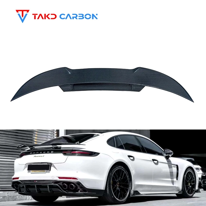 

Car Spoilers Dry Carbon Fiber Style Rear Wing Rear Trunk Spoiler Big Wing for Porsches Panamera 971 2017-2023