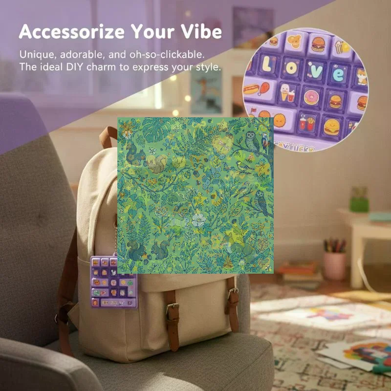 Purple Fidget Keyboard Toy With Cute Animal Patterns And Smooth Touch Perfect For Home Leisure Office Stress Relief