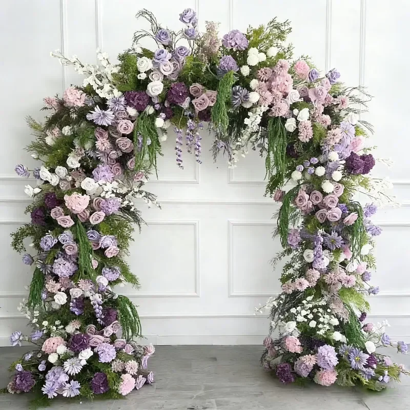 Hot Selling Hanging Green Plants Horn Arch Flowers Wedding Centerpiece Arch Flower Arrangement for Wedding Decoration