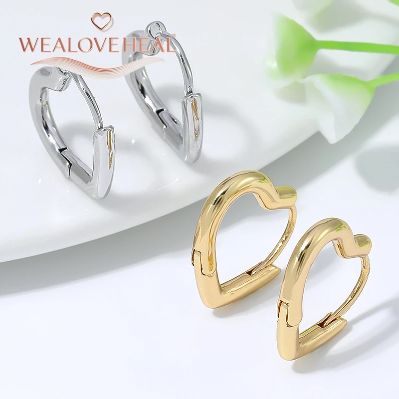 18K vergoldete Herz-Huggie-Ohrringe für Frauen, minimalistische zarte Creolen, modischer Alltagsschmuck, Geschenk zum Valentinstag oder Geburtstag – Detail 19