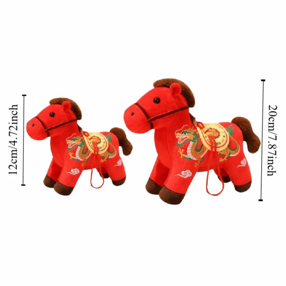 Criativo cavalo de pelúcia chaveiro bonito macio animal de pelúcia chaveiro kawaii mascote bonecas presente de ano novo chinês presente de aniversário