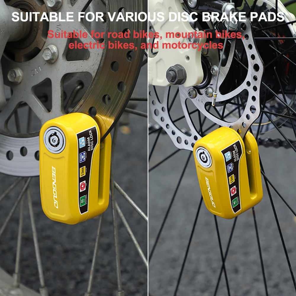 Motorcycle Bicycle Lock Protection Padlock 110dB Alarm Safety Anti-Theft Waterproof Brakelock Moto Bicycle Wheel Disc Brake Lock