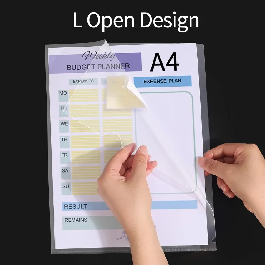 40er-Pack transparente Dokumentenordner, Typ Kunststoffordner A4 mit Tasche für Büro, transparent