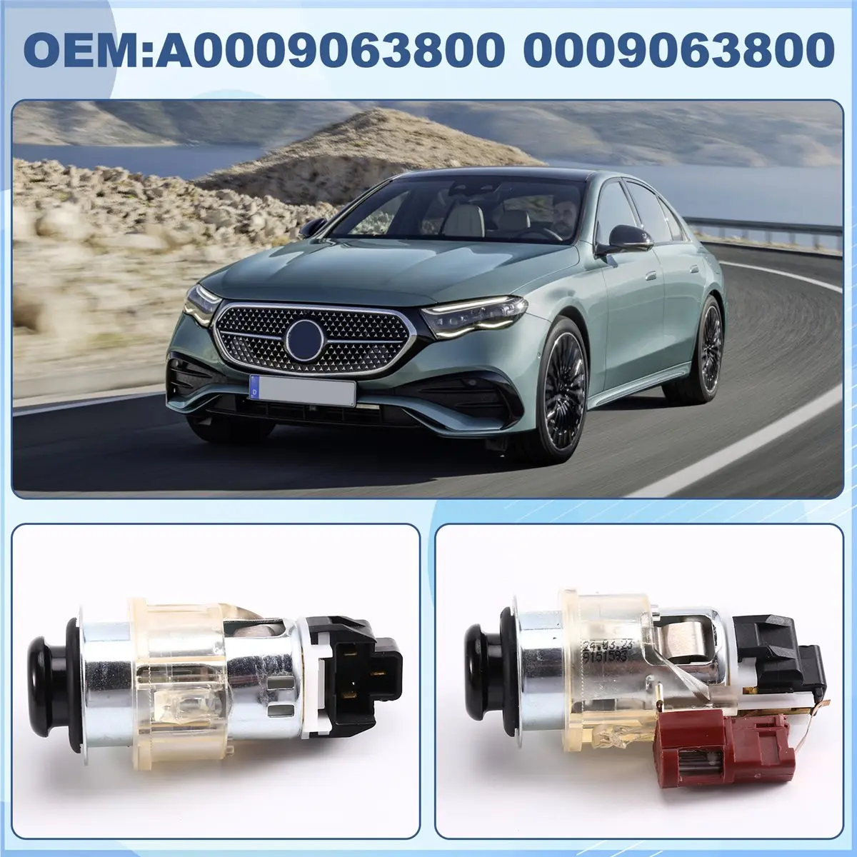#38Z Plug,Car Interior Cigarette Lighter Socket Plug for Benz A B C E M R G S (Plastic+Metal)