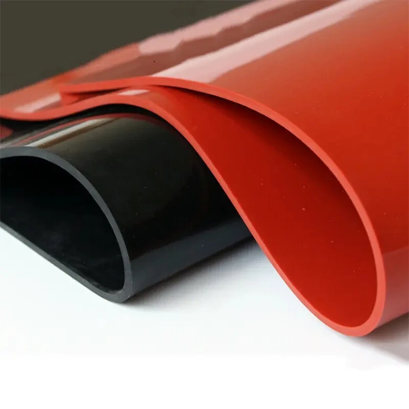 1mm/1.5mm/2mm Red/Black Silicone Rubber Sheet 500X500mm Black Silicone Sheet, Rubber Matt