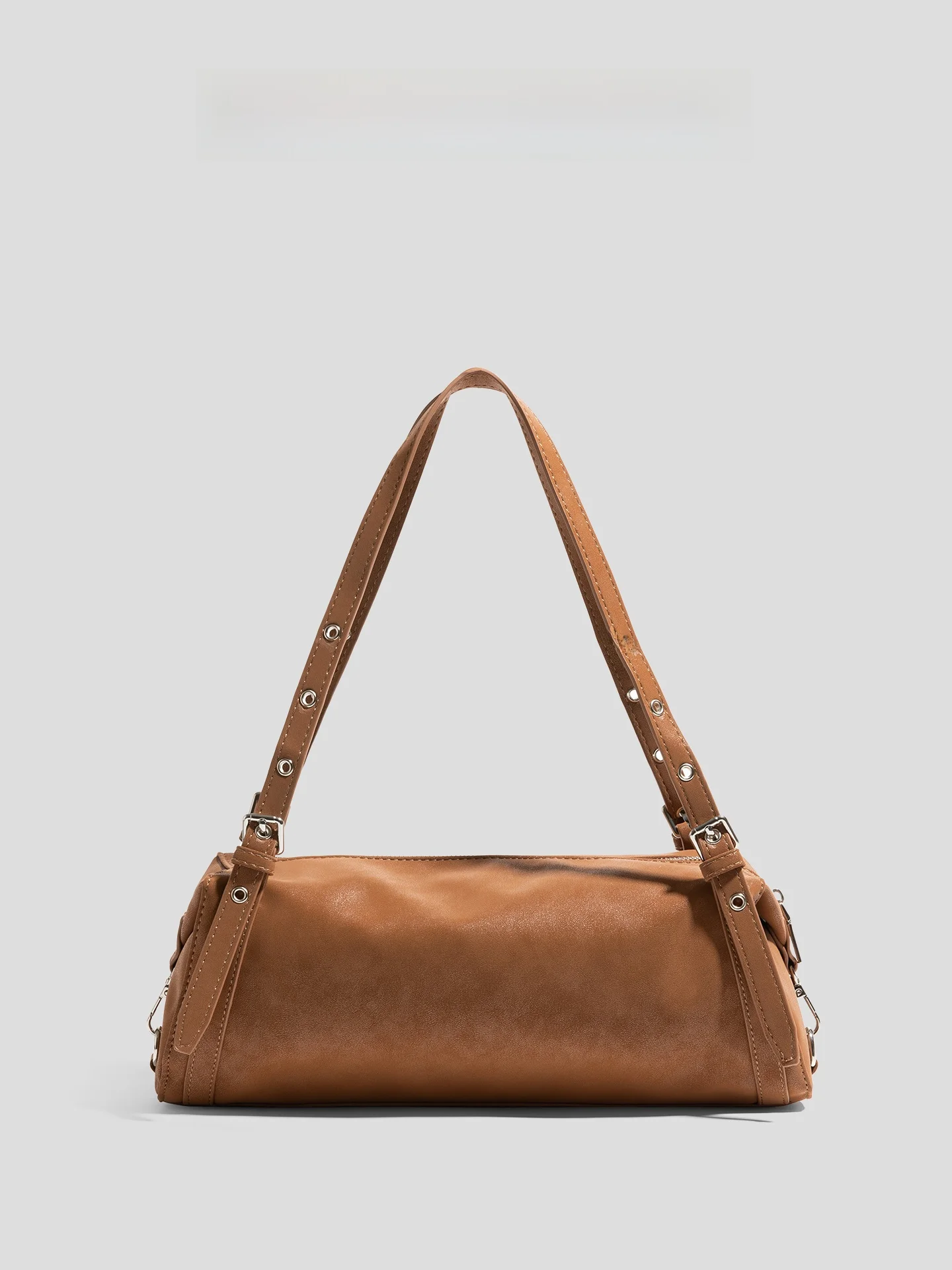 faye-kaiean2026-new-caramel-color-soft-leather-underarm-bag-vintage-rivet-single-shoulder-french-bread-bag-high-end-feel