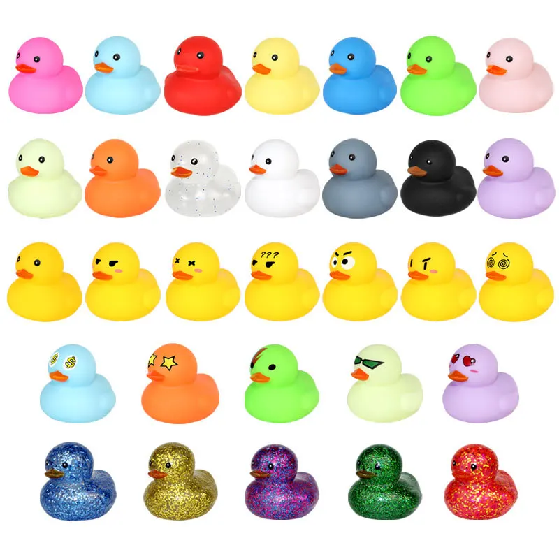 10-50pcs Rubber Ducks Bathroom Bath Toy Car Ornaments Duck Decorations Children Birthday Gifts Party Favors