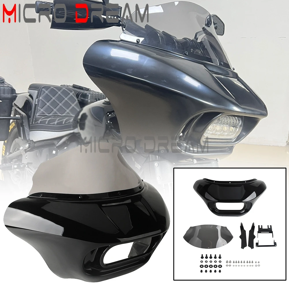 

Передняя маска обтекателя фар в клубном стиле Harley FXFB FXFBS с лобовым стеклом 9 дюймов для Harley Softail M8 Fat Bob FXFB 114 FXFBS