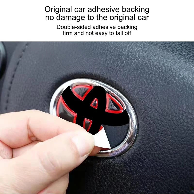 1X Auto Lenkrad Vorne Hinten Emblem Abzeichen Logo Aufkleber Für Toyota Camry Corolla Crown Auris C-HR Schutz Dekoration – Detail 5