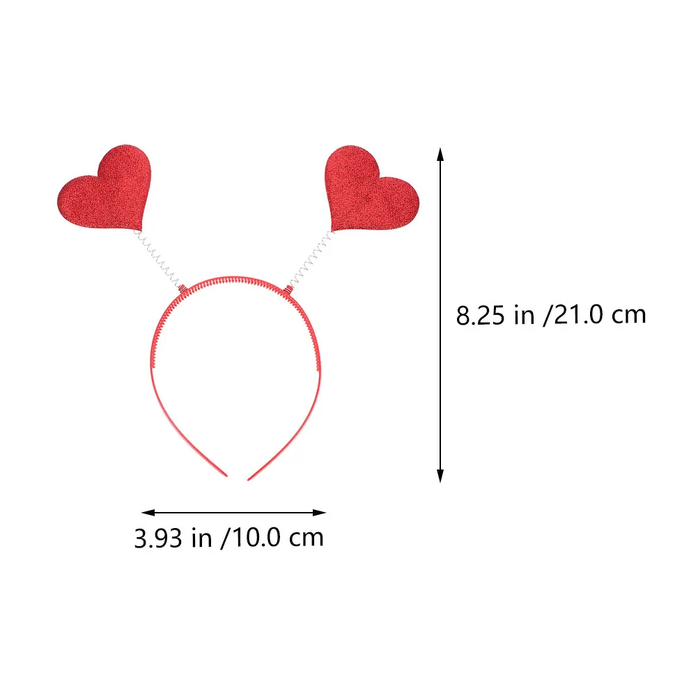 9Pcs Loving Heart Hair Hoops Valentine's Day Hair Accessories for Delicate Party Headbands Festive Photo Prop Hairband