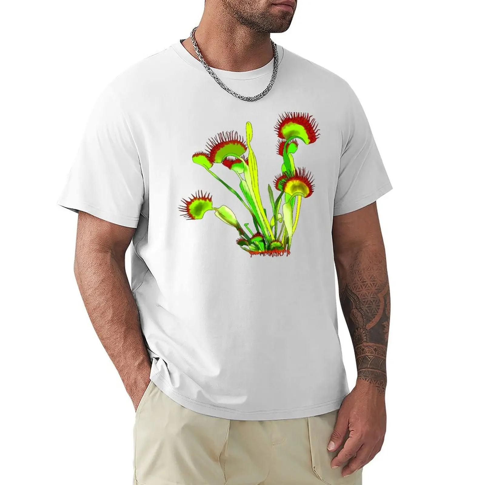 

Venus fly trap T-Shirt boys animal print plain Men's cotton t-shirt