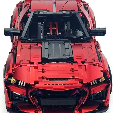 Striking Technical Metallic Plating Super Sport Car Hypercar 1:8 MOC 165802 Buidling Block Bricks Puzzle DIY Toy Christmas Gifts