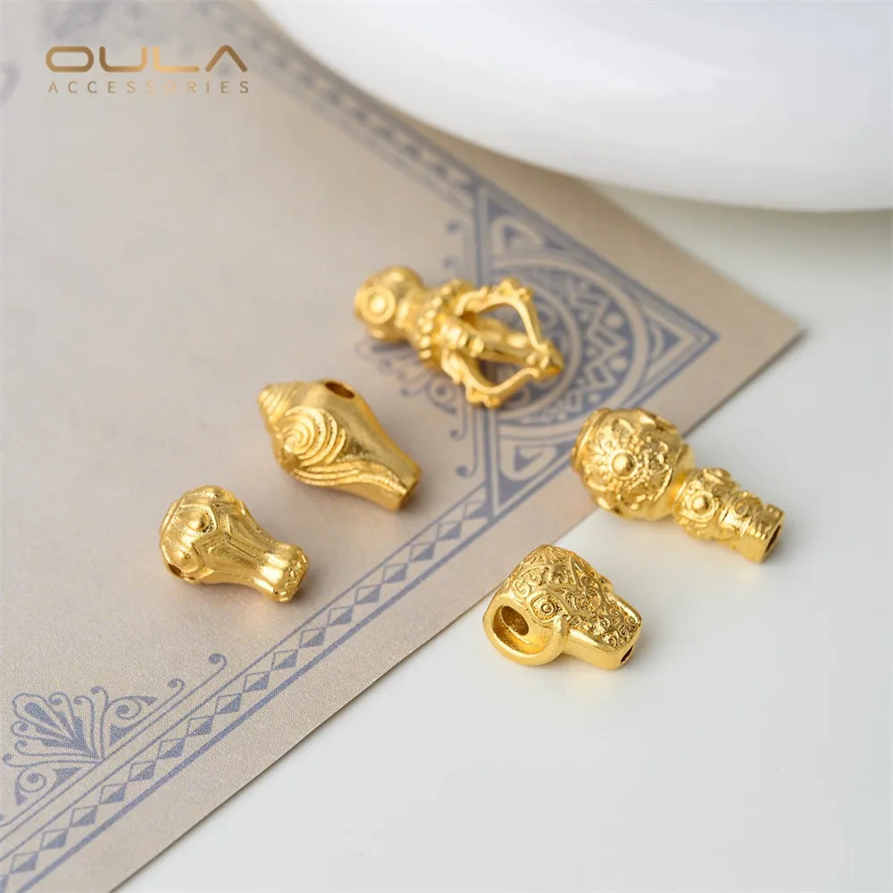 Vietnamese Sand Gold Vajra Buddha Head Accessories Diy Handcrafted Three-way Bodhi Cultural Artistic Jewelry Accessories Materia