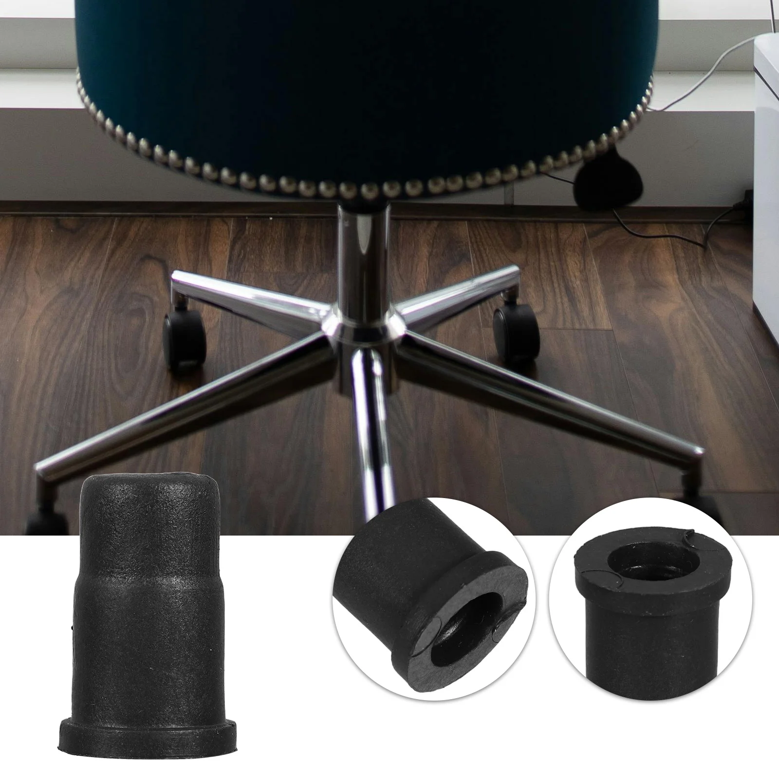 50 ชิ้น Universal Castor ยางล้อล้อซ็อกเก็ตหมวก Protector ไนลอนเก้าอี้ Stopper สํานักงาน Rod ฝาครอบแทรก