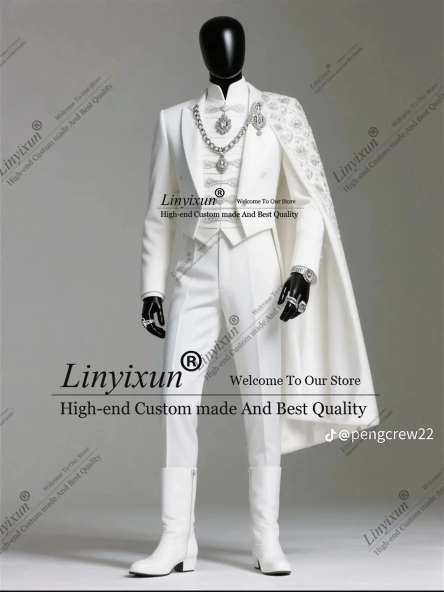 Gentleman's Edition Embroidery Suits Men Cape Customized Occasion Party Dresses Wedding Groom Tuxedo men's suits and separates