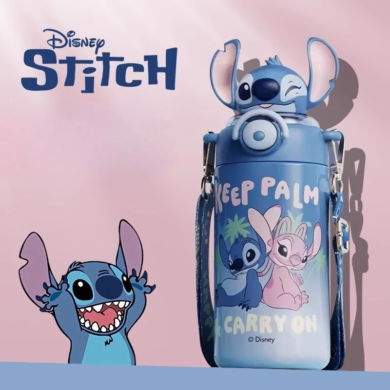 

Disney Stitch film and television peripherals cartoon thermos mug, high-value student large-capacity kettle, exquisite gifts