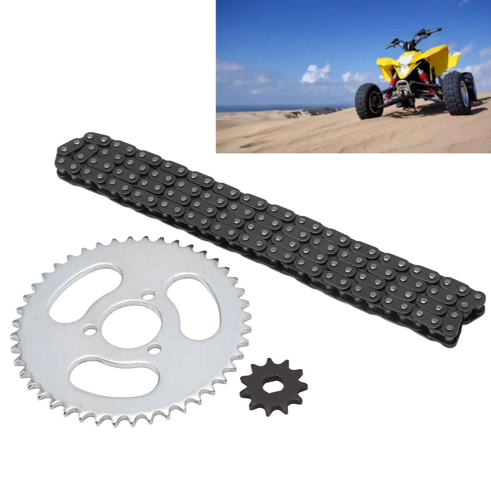 ZK30 T8F Front and Rear Sprocket Chain Replacement High Power T8F Gear Chain Set for Modified Karts ATVs and Mini Motorcycles