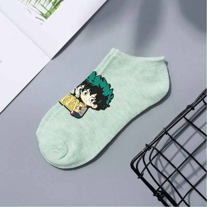 My Hero Academia Women\'s Socks Harajuku Anime Figure Midoriya Izuku Bakugou Katsuki Deku Cosplay Children\'s Summer Kawaii Socks