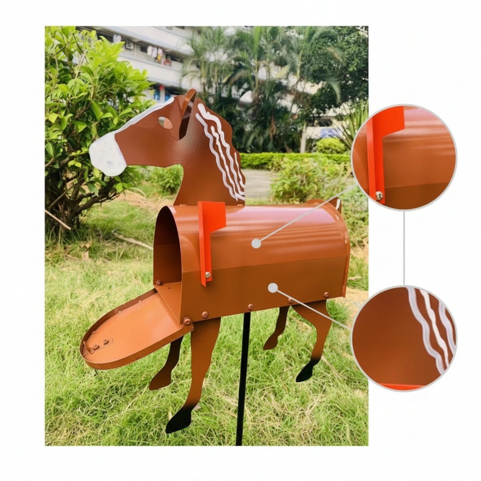 Post-Mount Mailbox Rust-Resistant Mailbox with Flag Heavy-Duty for Homeowners, Driveway, Garden