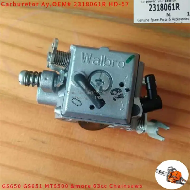 

Carburetor for EMAK OLEO-MAC GS651 EFCO MT6500 AIRTEC 35 63.4CC 20 Inch Chainsaws Compatible with GS650 WALBRO HD-57 HD-48