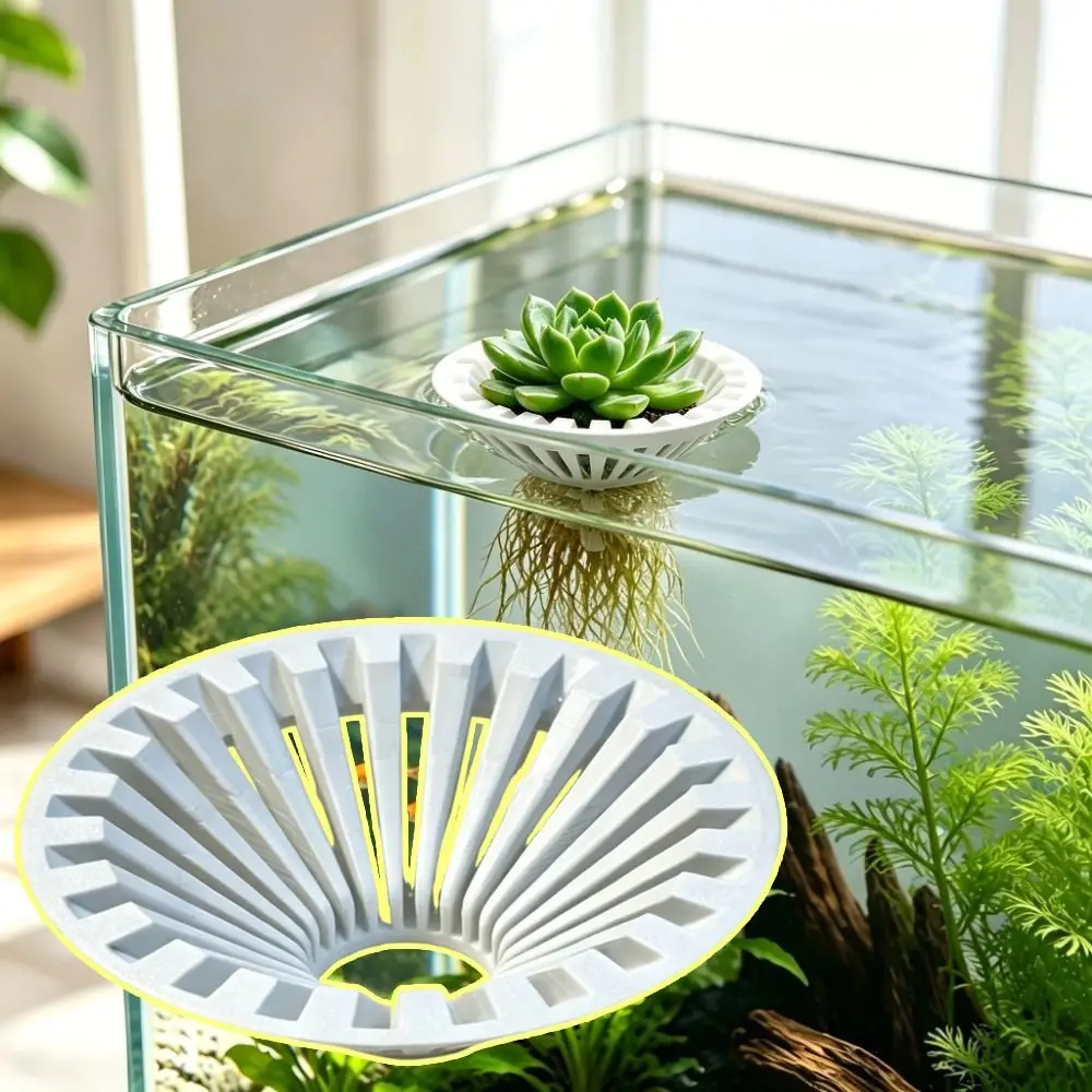 3D Printed Floating Colonization Basket Round Root Protection Floating Aquatic Plant Rack White Water Purification