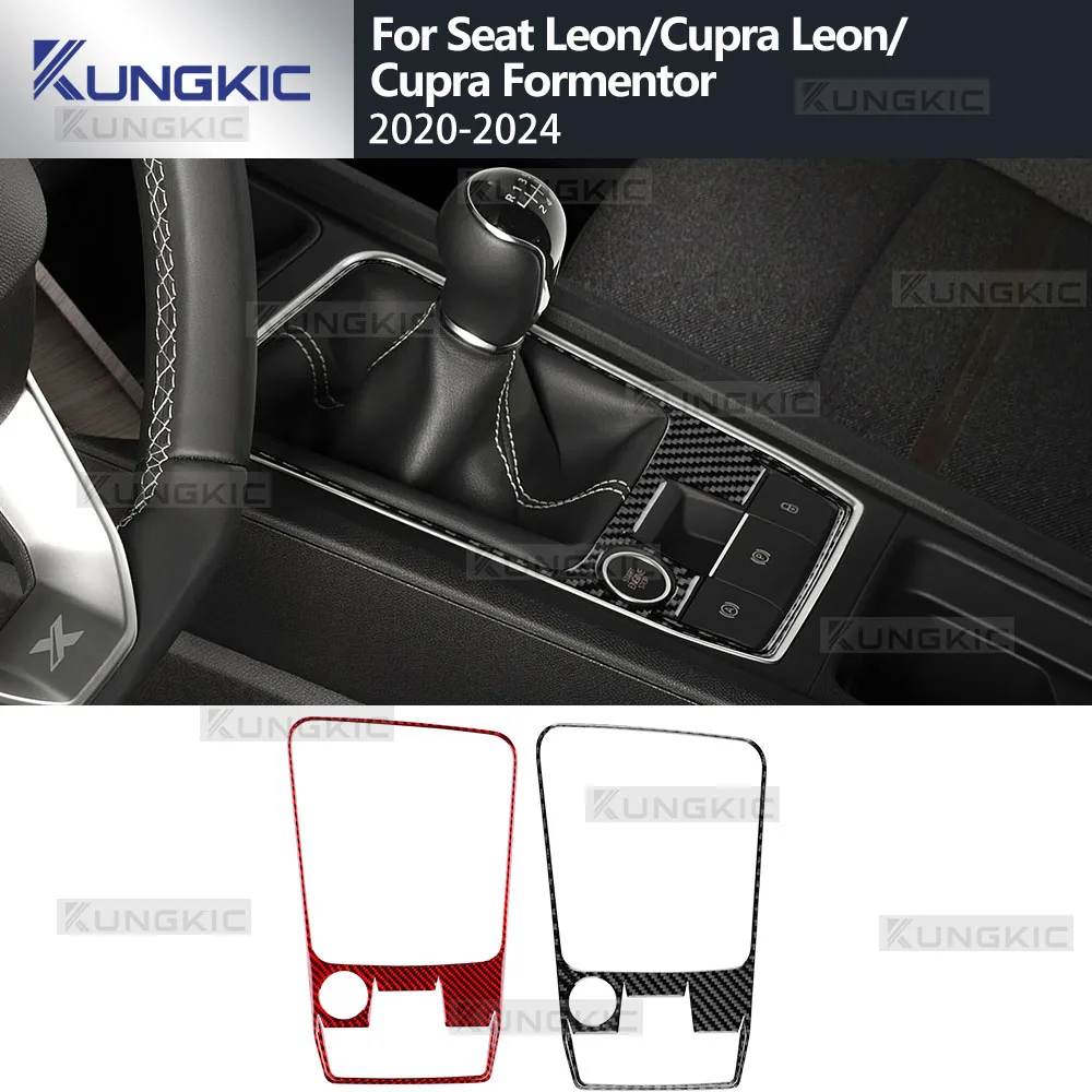 

Soft Carbon Fiber Manual Transmission Car Gear Shift Sticker For Seat Leon MK4 Cupra Leon Cupra Formentor 2020-2022 2023 2024