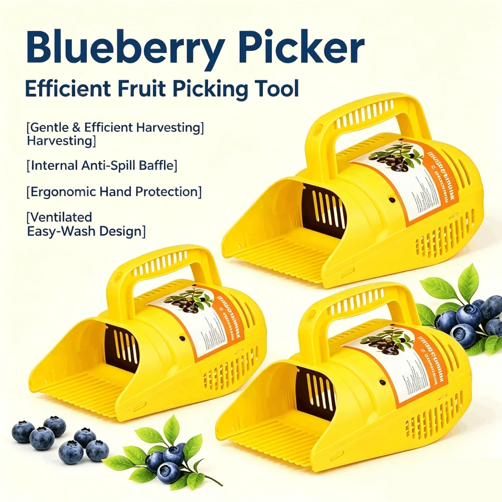 Berry Picker Rakes with Comb Teeth Lightweight Handle Large Capacity Efficient Garden Tool for Harvesting Season ﻿