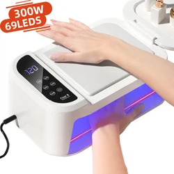 300W Nail Lamp For Machine With Hand Pillow Wear UV LED Lamp Professional Gel Nail Dryer Nail Polish High-power Drying Manicure