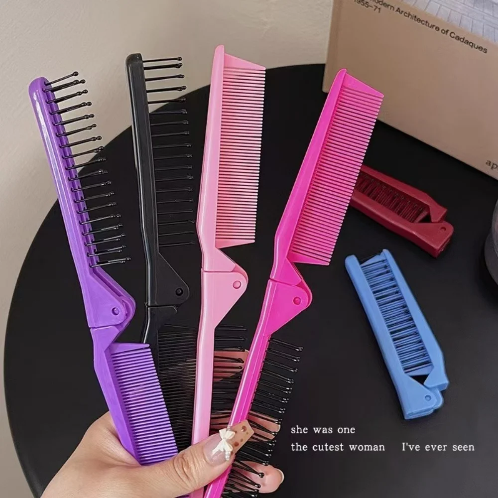1-piece folding portable fine-tooth comb, suitable for on-the-go grooming, travel storage, and tidying up bangs and stray hairs
