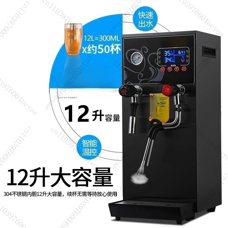 12L آلة الماء المغلي الكهربائية التجارية الحليب Frother البخار الماء المغلي آلة مزدوجة الغرض آلة رغوة الحليب