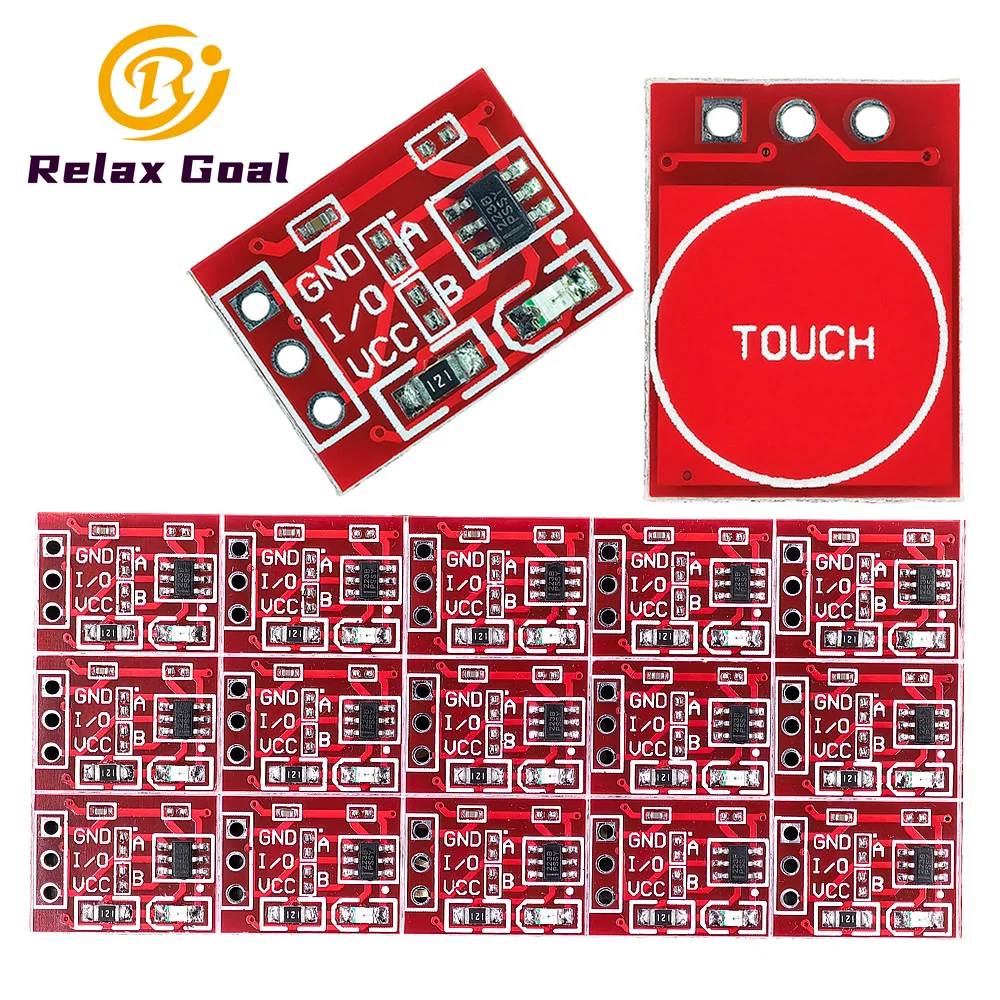 TTP223 Touch Key Capacitive Switch Button Module Capacitor Type Self-Locking/No-Locking Single Channel Reconstruction for Arduin