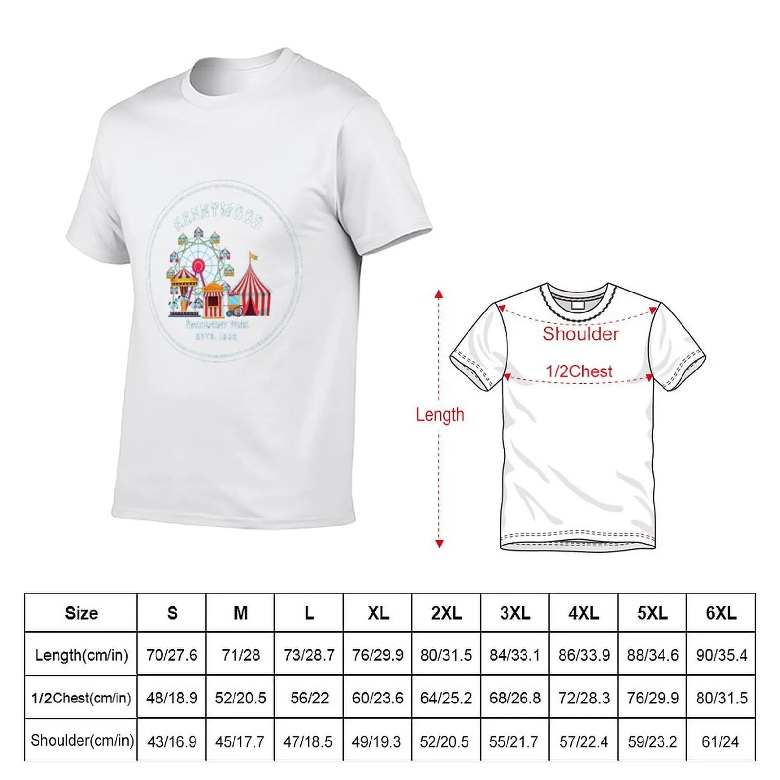 Kennywood Amusement Park T-Shirt man t shirts high quality luxury brand t shirts for man pack cotton T-Shirt