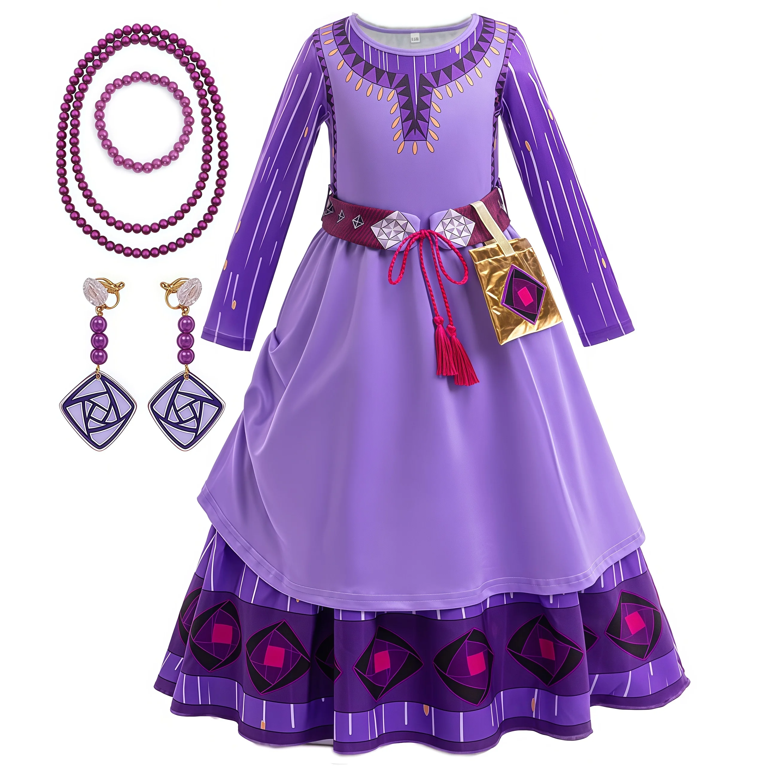 Fancy Movie Wish Cartoon Costume for Girls Long Sleeve Wedding Birthday Party Dresses Girl Carnival Christmas Halloween Costumes