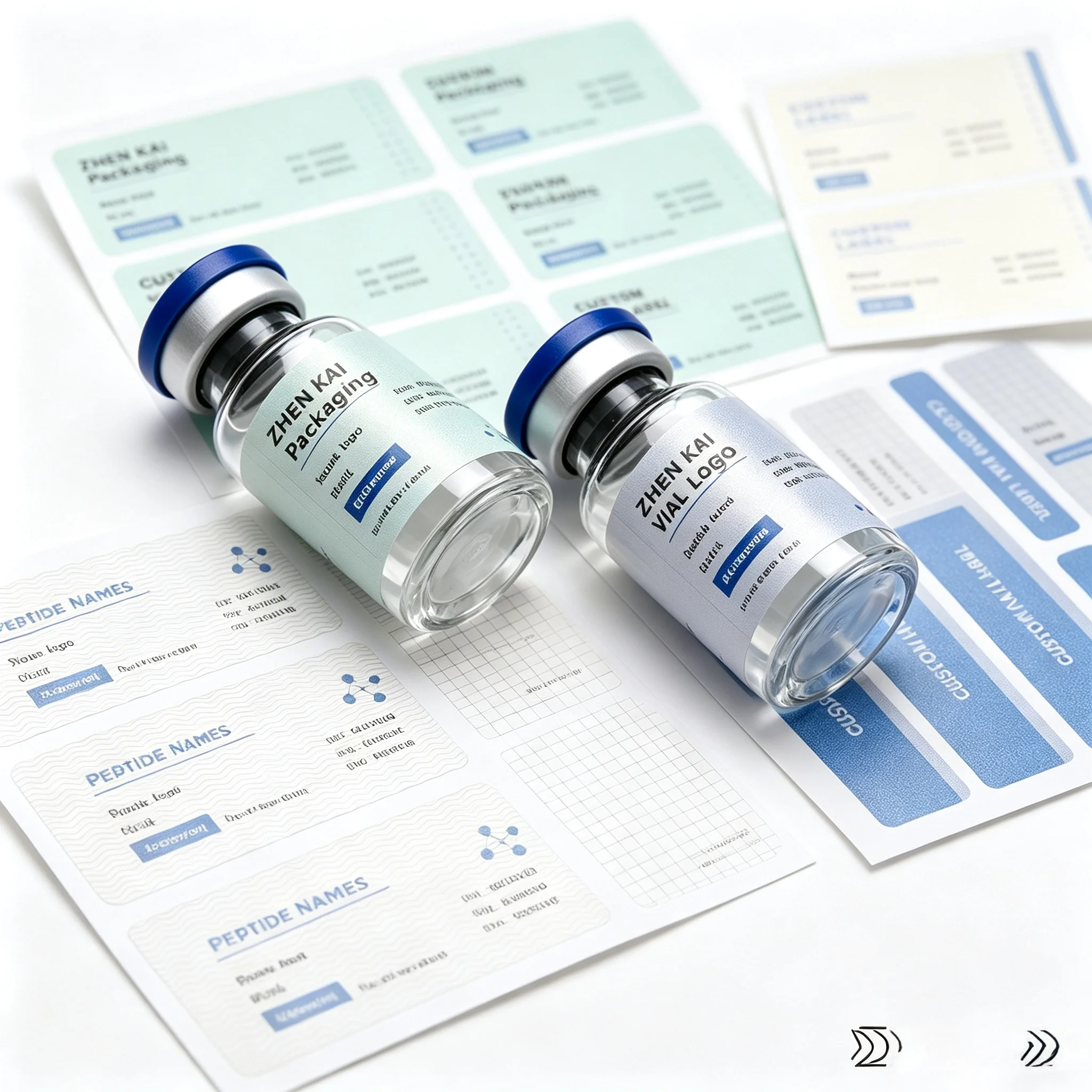 High Temp Resistant Self Adhesive Peptide Bottle Stickers,Precision Printed Waterproof Labels for Injectable Health Supplement