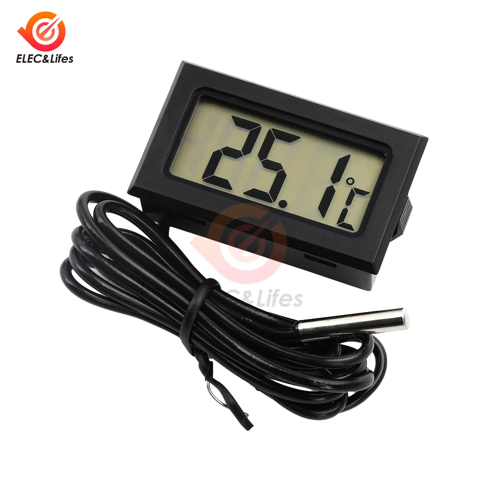 냉동고 온도에 사용되는 미니 LCD 디지털 온도계 - 50-110 ℃   냉장고 온도계 실내 및 실외 방수 프로브